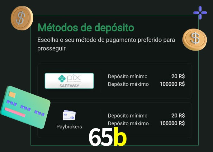 O cassino 65b oferece uma grande variedade de métodos de pagamento